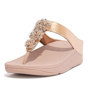 NEW Fitflop Galaxy Toe Thong Sandal Rose Gold Women’s Size 10 NIB